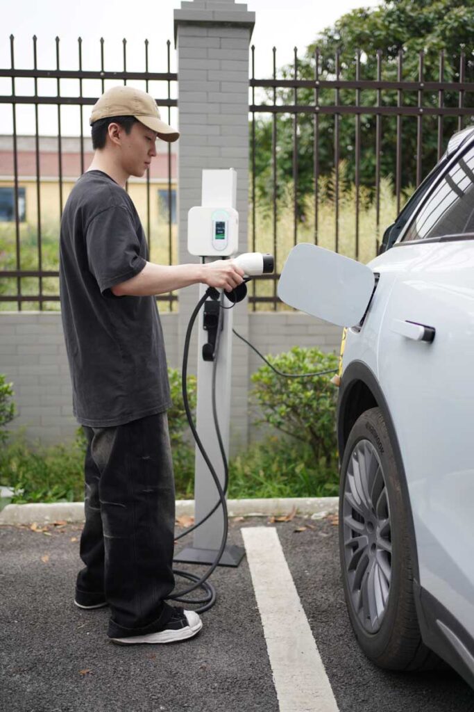 use a charger to charge your electric car