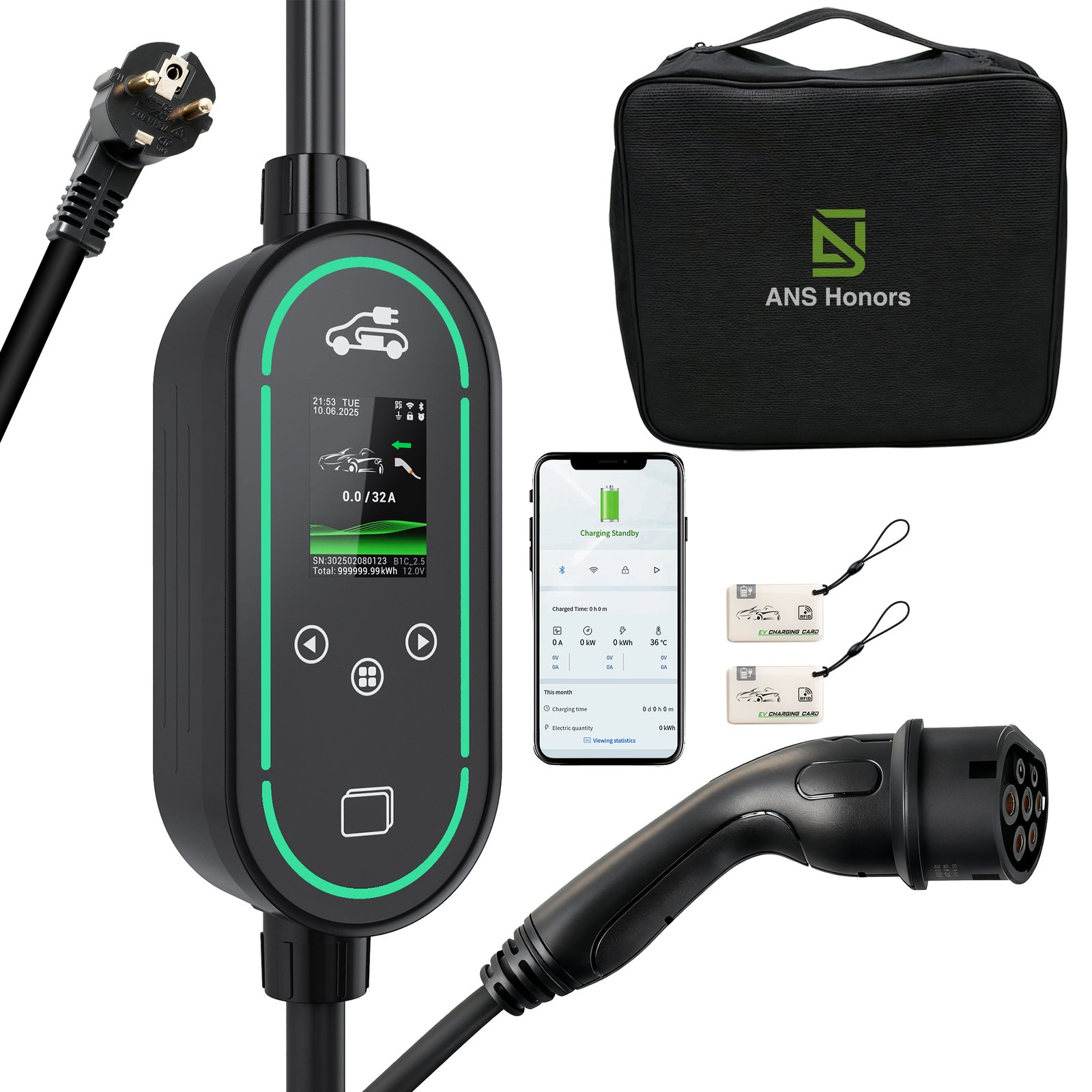 Cargador portátil para vehículos eléctricos de CA (máximo 11 kW, máximo 40 A)